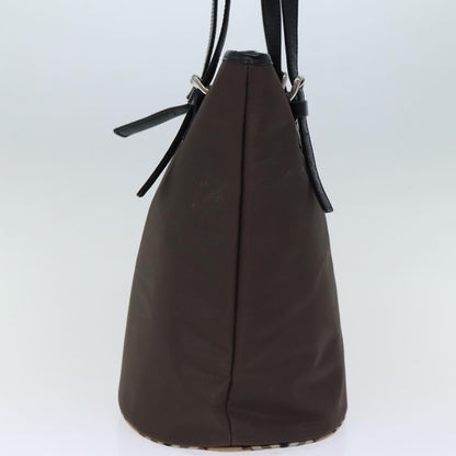 Luxury BurberrySs Nova Check Blue Label Shoulder Bag Nylon Brown Beige Auth bs13690