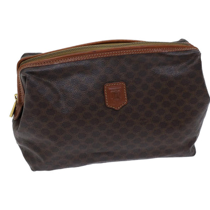 Luxury CELINE Macadam Canvas Pouch PVC Brown  13797
