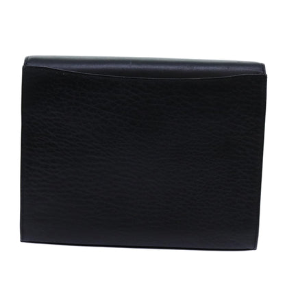 Luxury BurberrySs Shoulder Bag Leather Black Auth bs13801