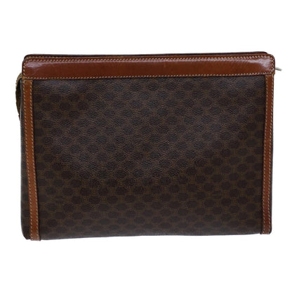 Luxury CELINE Macadam Canvas Clutch Bag PVC Brown  13810