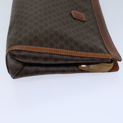 Luxury CELINE Macadam Canvas Clutch Bag PVC Brown  13810