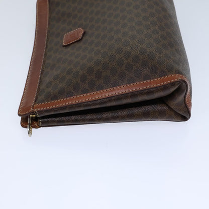 Luxury CELINE Macadam Canvas Clutch Bag PVC Brown  13810
