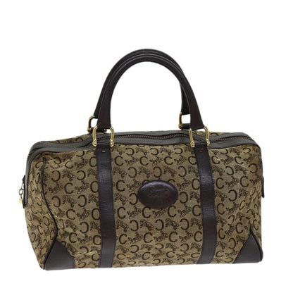 Luxury CELINE C Macadam Canvas Boston Bag Brown  13811