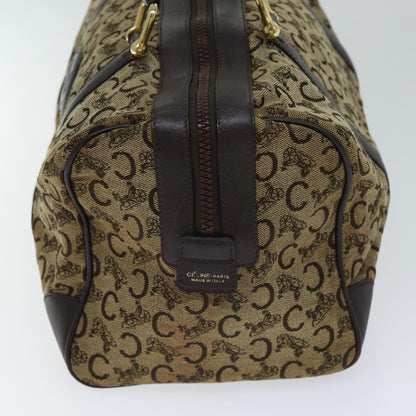 Luxury CELINE C Macadam Canvas Boston Bag Brown  13811