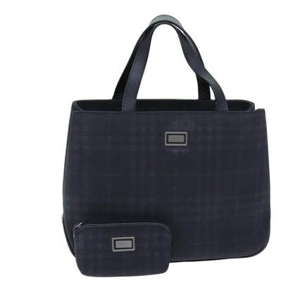 Luxury Burberry Nova Check Hand Bag Nylon Coin Purse Set Black Auth bs13820
