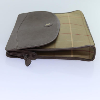 Luxury BurberrySs Nova Check Clutch Bag Canvas Brown Auth bs13823