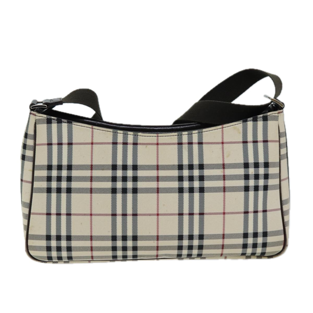 Luxury Burberry Nova Check Shoulder Bag Canvas Beige Auth bs13859