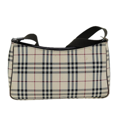 Luxury Burberry Nova Check Shoulder Bag Canvas Beige Auth bs13859