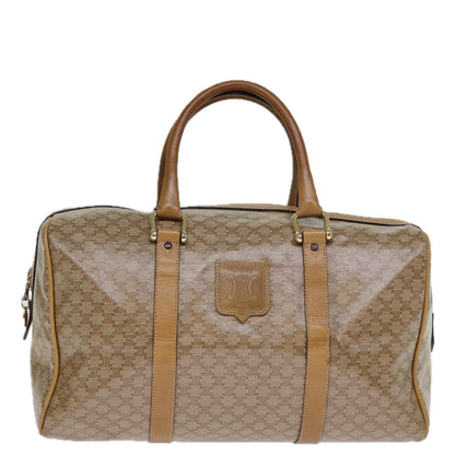 Luxury CELINE Macadam Canvas Boston Bag Coated Canvas Beige  13994