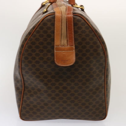 Luxury CELINE Macadam Canvas Boston Bag PVC Brown  14073