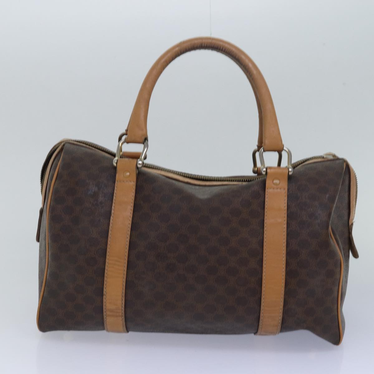 Luxury CELINE Macadam Canvas Pouch Hand Bag PVC Leather 3Set Beige Brown  14082