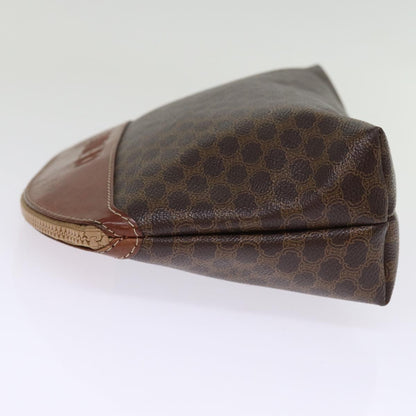 Luxury CELINE Macadam Canvas Pouch PVC Brown  14108