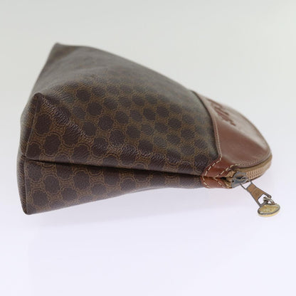 Luxury CELINE Macadam Canvas Pouch PVC Brown  14108