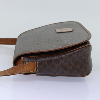 Luxury CELINE Macadam Canvas Shoulder Bag PVC Brown  14110