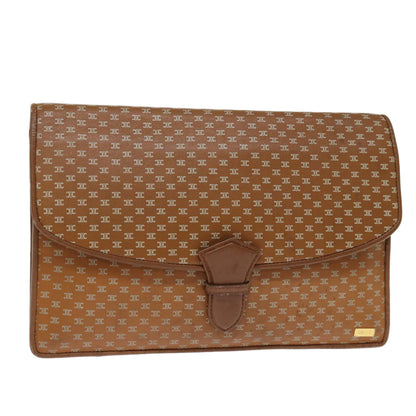 Luxury CELINE Macadam Canvas Clutch Bag Brown  14112