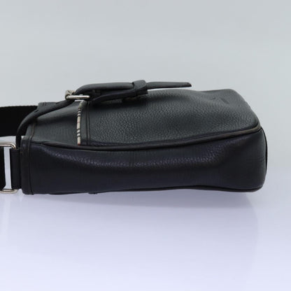 Luxury Burberry Shoulder Bag Leather Black Auth bs14162