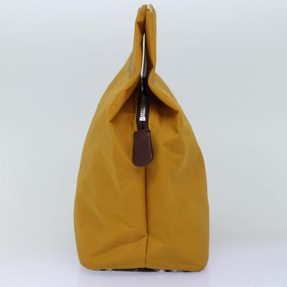 Luxury BurberrySs Nova Check Blue Label Hand Bag Nylon Yellow Auth bs14254