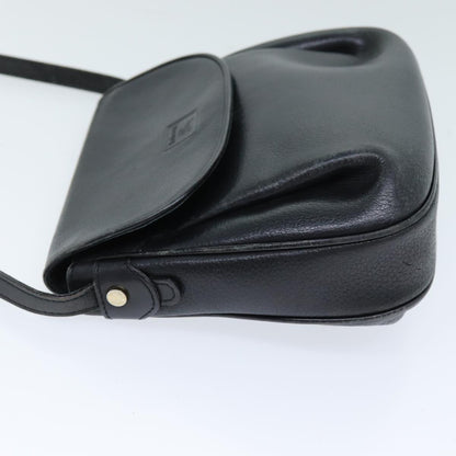 Luxury BurberrySs Shoulder Bag Leather Black Auth bs14276