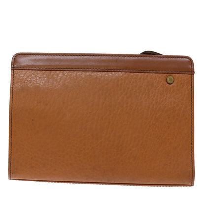 Luxury BurberrySs Clutch Bag Leather Brown Auth bs14286