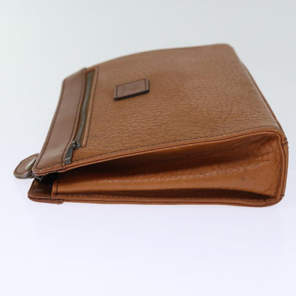 Luxury BurberrySs Clutch Bag Leather Brown Auth bs14286