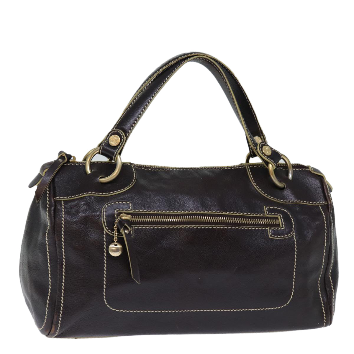 Luxury CELINE Hand Bag Leather Brown  14296