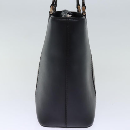 Luxury Burberry Tote Bag Leather Black Auth bs14319
