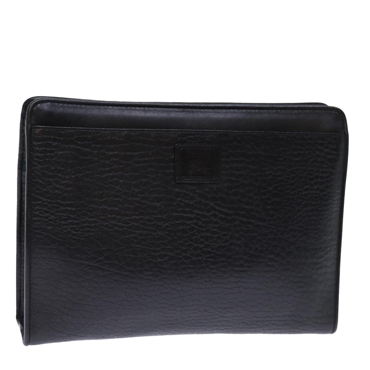Luxury BurberrySs Clutch Bag Leather Black Auth bs14320