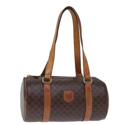 Luxury CELINE Macadam Canvas Hand Bag PVC Brown  14322