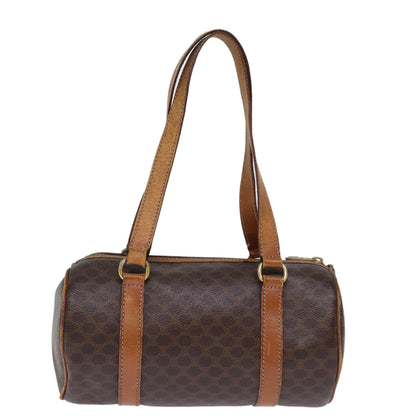 Luxury CELINE Macadam Canvas Hand Bag PVC Brown  14322