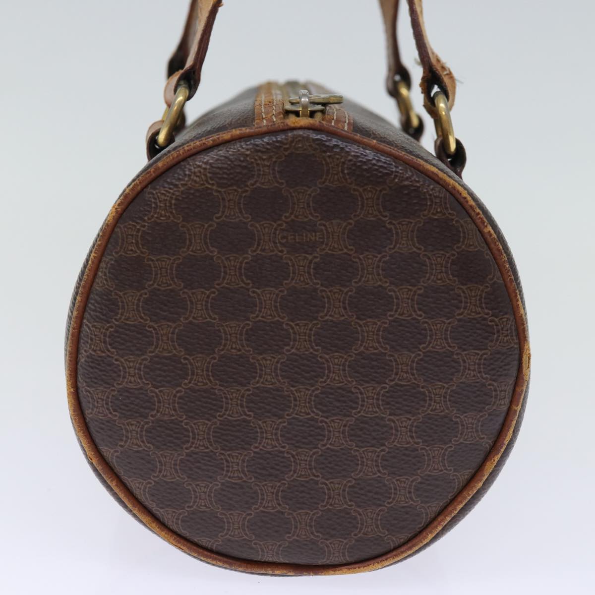Luxury CELINE Macadam Canvas Hand Bag PVC Brown  14322