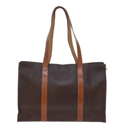 Luxury CELINE Macadam Canvas Tote Bag PVC Brown  14330