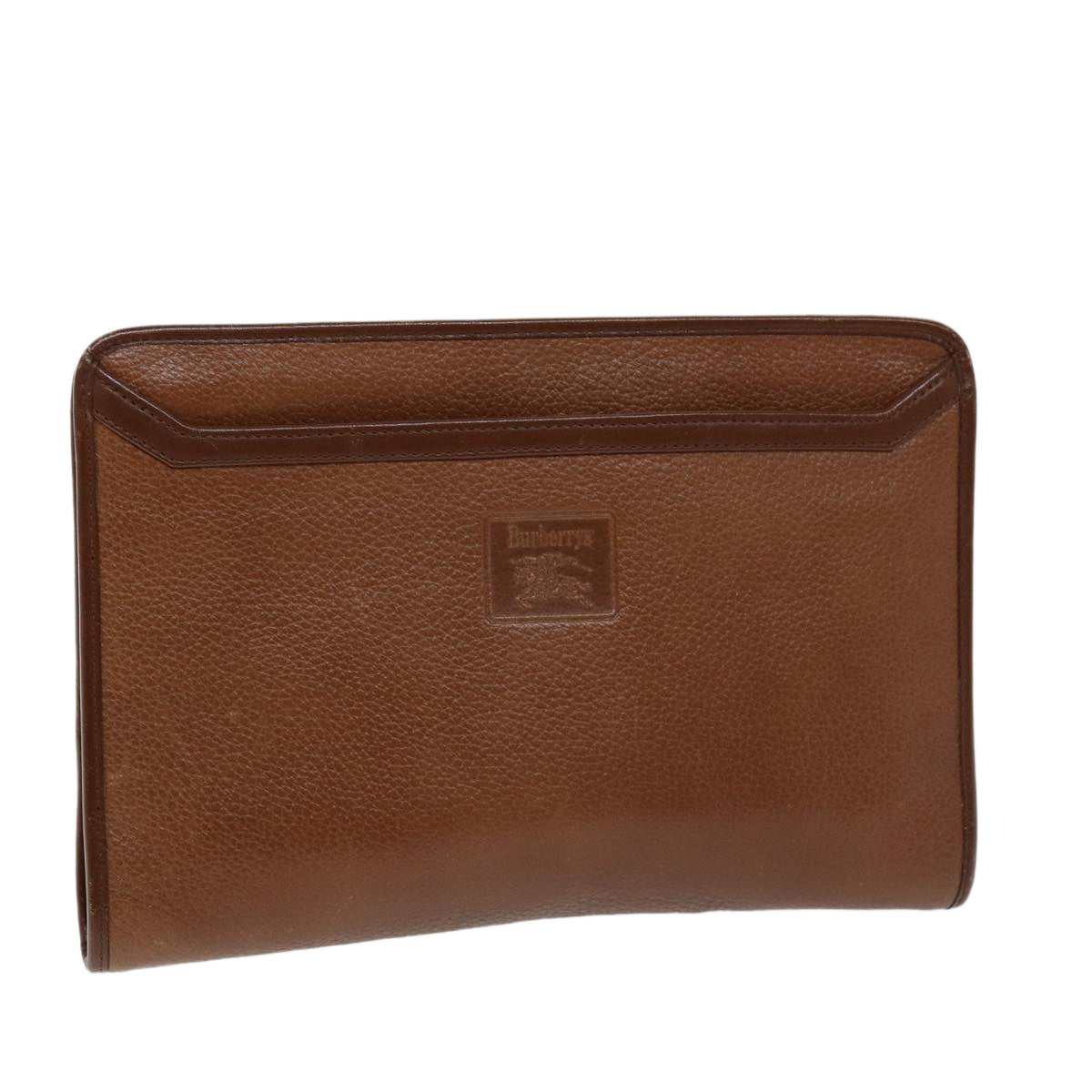 Luxury BurberrySs Clutch Bag Leather Brown Auth bs14350