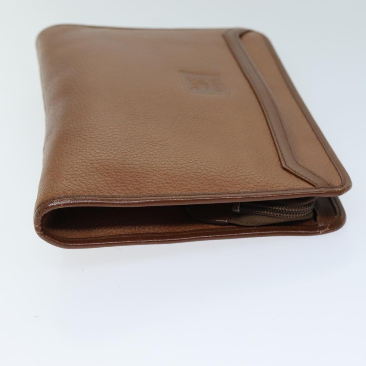 Luxury BurberrySs Clutch Bag Leather Brown Auth bs14350