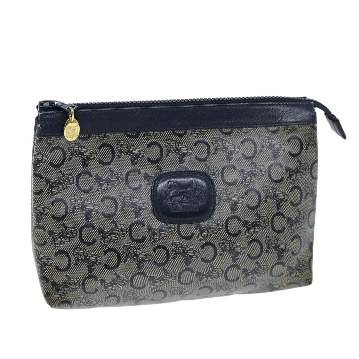 Luxury CELINE C Macadam Canvas Pouch Navy  14376