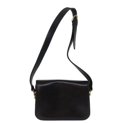 Luxury CELINE Horse Carriage Shoulder Bag Leather Black  14459