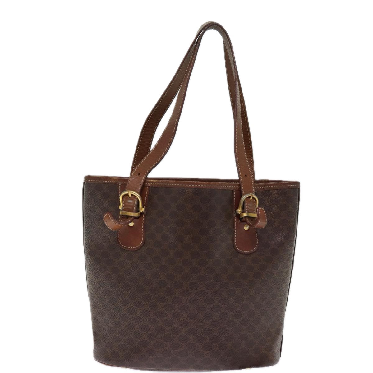 Luxury CELINE Macadam Canvas Tote Bag PVC Brown  14460
