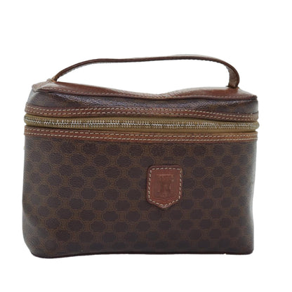 Luxury CELINE Macadam Canvas Vany Hand Bag PVC Brown  14476
