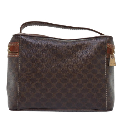 Luxury CELINE Macadam Canvas Vany Hand Bag PVC Brown  14476