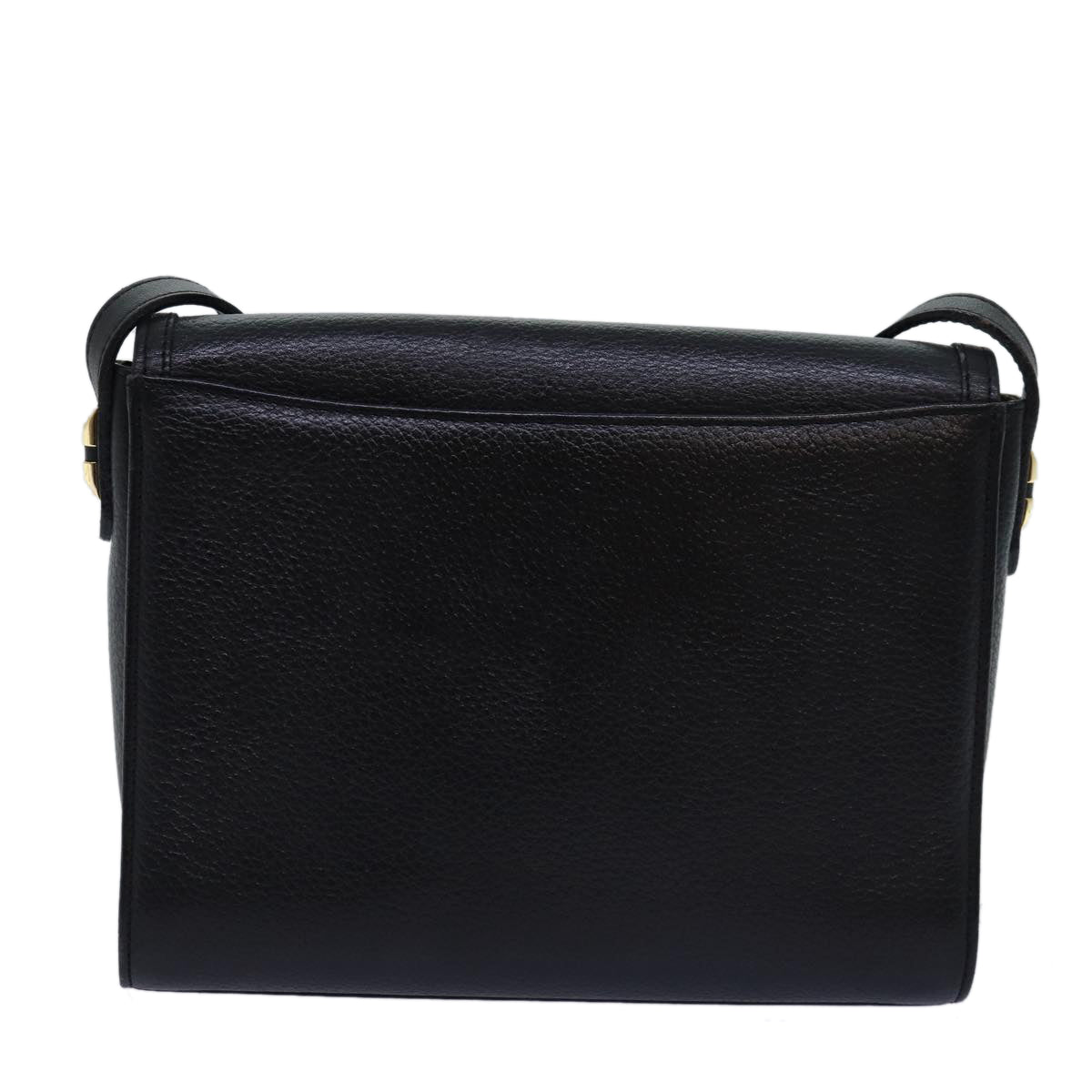 Luxury BurberrySs Shoulder Bag Leather Black Auth bs14648