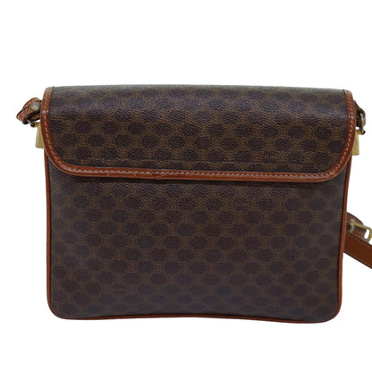 Luxury CELINE Macadam Canvas Shoulder Bag PVC Brown  14757