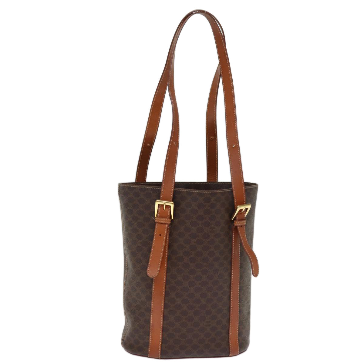 Luxury CELINE Macadam Canvas Tote Bag PVC Brown  14791
