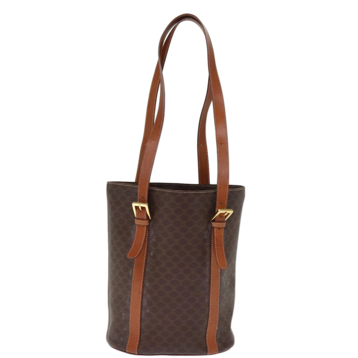 Luxury CELINE Macadam Canvas Tote Bag PVC Brown  14791