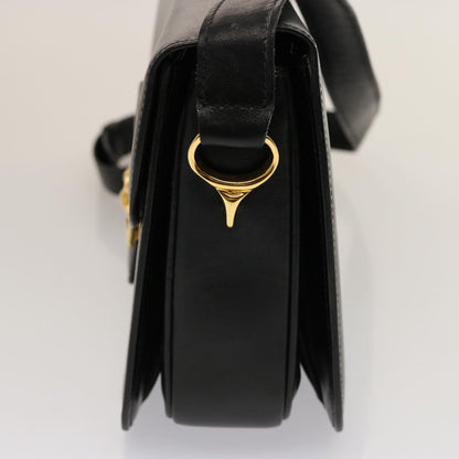 Luxury CELINE Horse Carriage Shoulder Bag Leather Black  14806