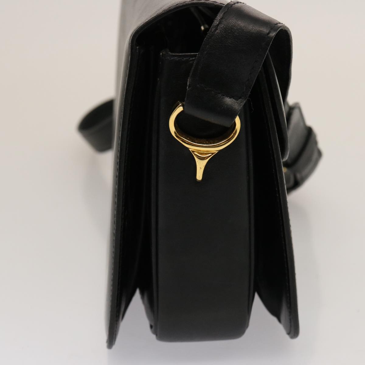 Luxury CELINE Horse Carriage Shoulder Bag Leather Black  14806