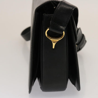 Luxury CELINE Horse Carriage Shoulder Bag Leather Black  14806
