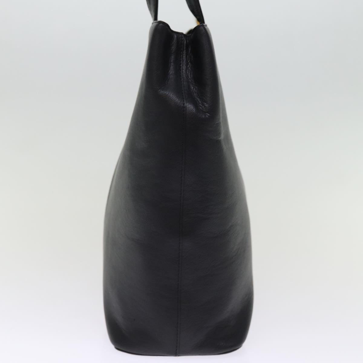 Luxury Burberry Shoulder Bag Leather Black Auth bs14825