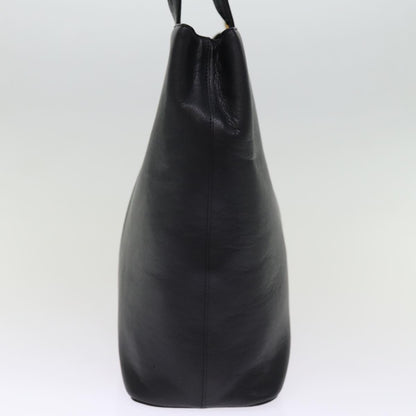 Luxury Burberry Shoulder Bag Leather Black Auth bs14825