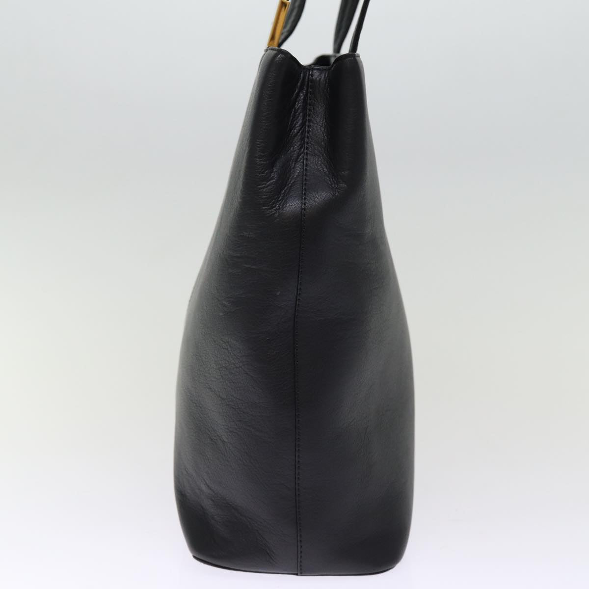 Luxury Burberry Shoulder Bag Leather Black Auth bs14825
