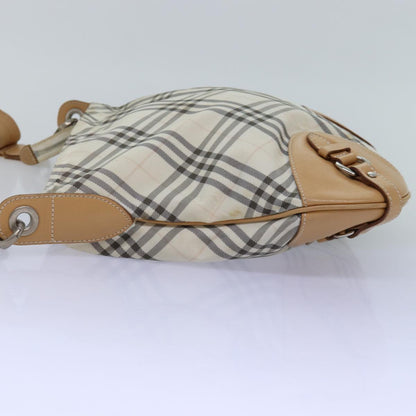 Luxury Burberry Nova Check Shoulder Bag Nylon Beige Auth bs14832