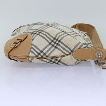 Luxury Burberry Nova Check Shoulder Bag Nylon Beige Auth bs14832